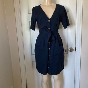 NWT - A&F Navy Shirt Dress - Size Small Tall
